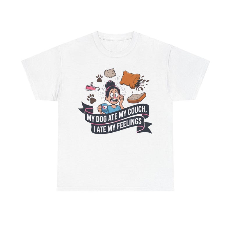 Dog Mom Shirt: Dog Ate My Couch Destructive Pet Humor Gift image 2