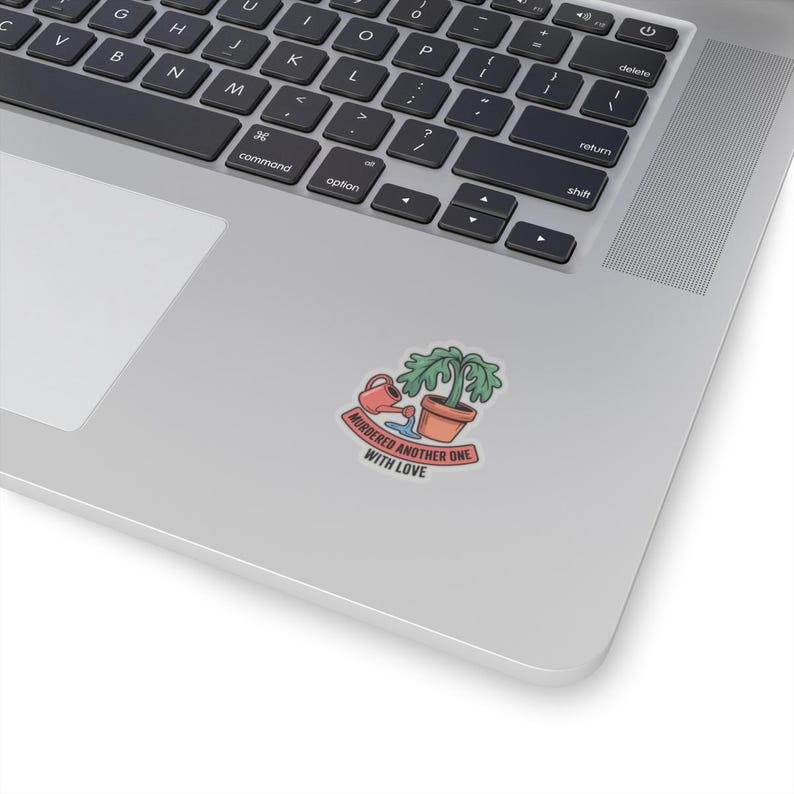 Adesivo per genitori di piante / Umorizzato un altro con amore: annaffiature eccessive - Umorismo / Borraccia per laptop - Regalo immagine 3