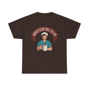 Nurse Burnout Coffee Shirt | Healthcare Worker Survival Tee image 2