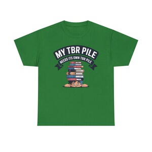 Book Lover Shirt | My Pile Needs Its Own Pile, Bibliophile Tee image 5