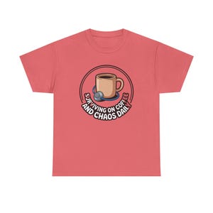 Nurse Mothers Day Shirt | Surviving on Coffee and Chaos Daily | Funny Nurse Mom Gift Tee image 3