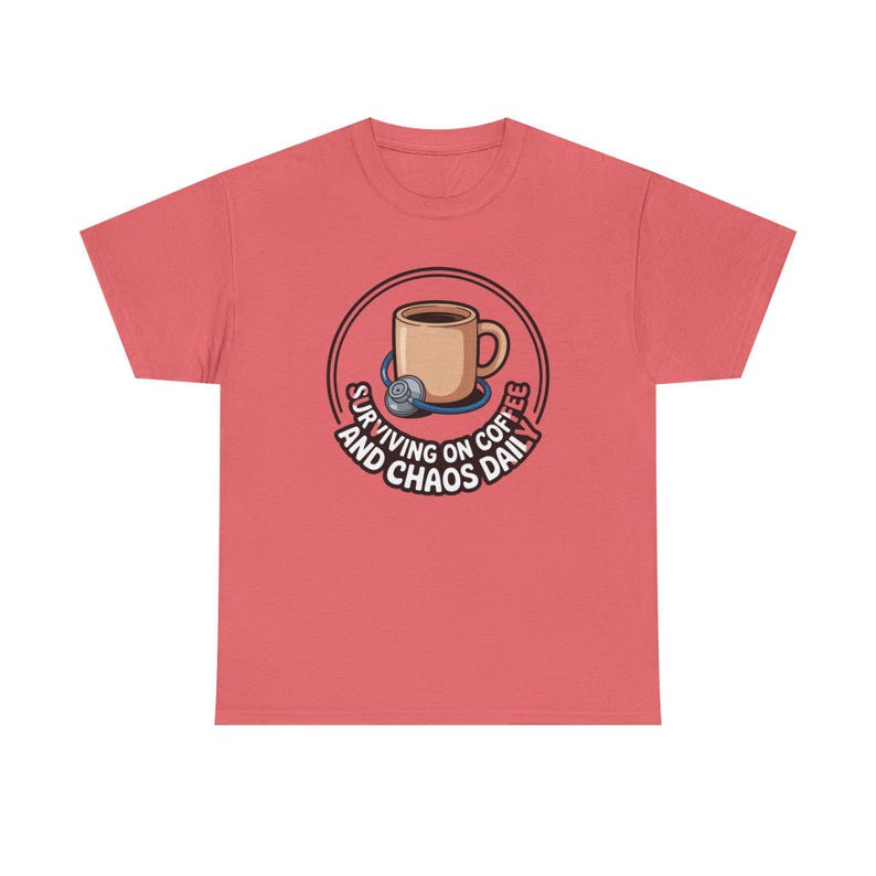 Nurse Mothers Day Shirt | Surviving on Coffee and Chaos Daily | Funny Nurse Mom Gift Tee image 3