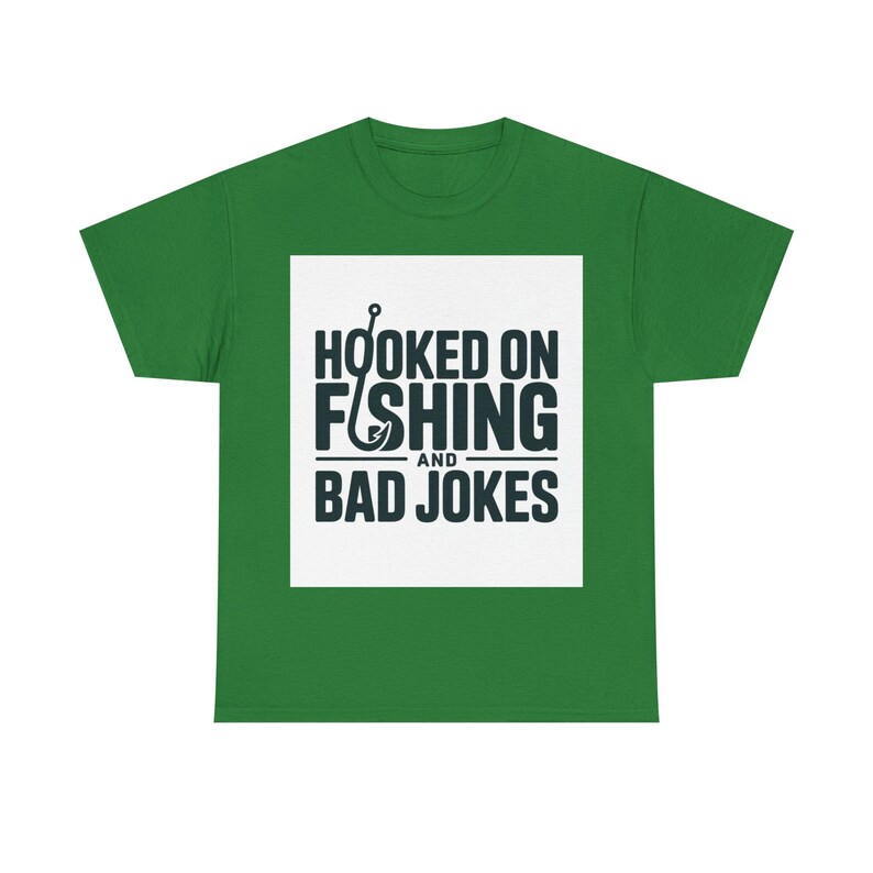 Fishing Dad Shirt | Hooked on Fishing and Bad Jokes Tee image 9