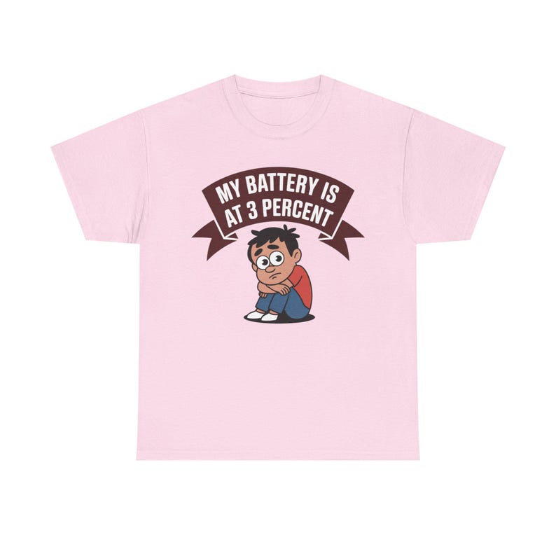 Introvert Humor Shirt: My Battery Is At 3 Percent, Social Anxiety Tee image 10