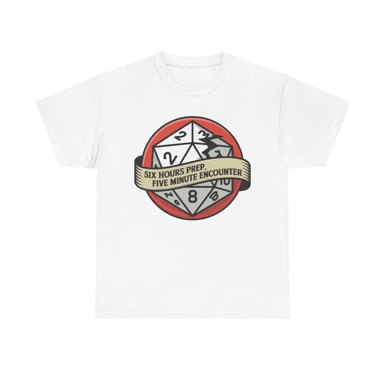 Camiseta de Dungeon Master / Seis horas de preparación, cinco minutos de encuentro / Regalo para la campaña del Caos de D&D imagen 2