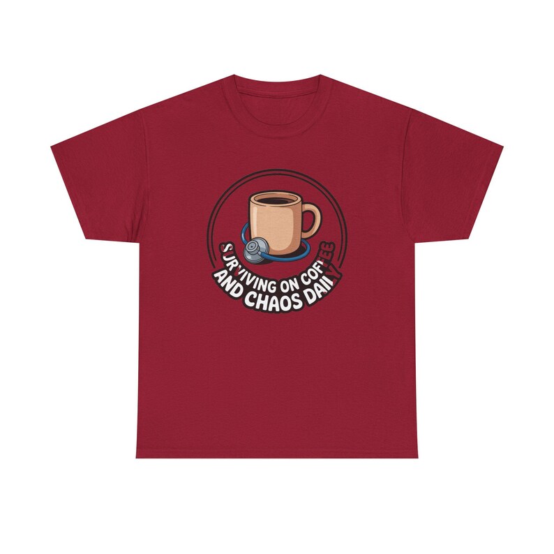 Nurse Mothers Day Shirt | Surviving on Coffee and Chaos Daily | Funny Nurse Mom Gift Tee image 11