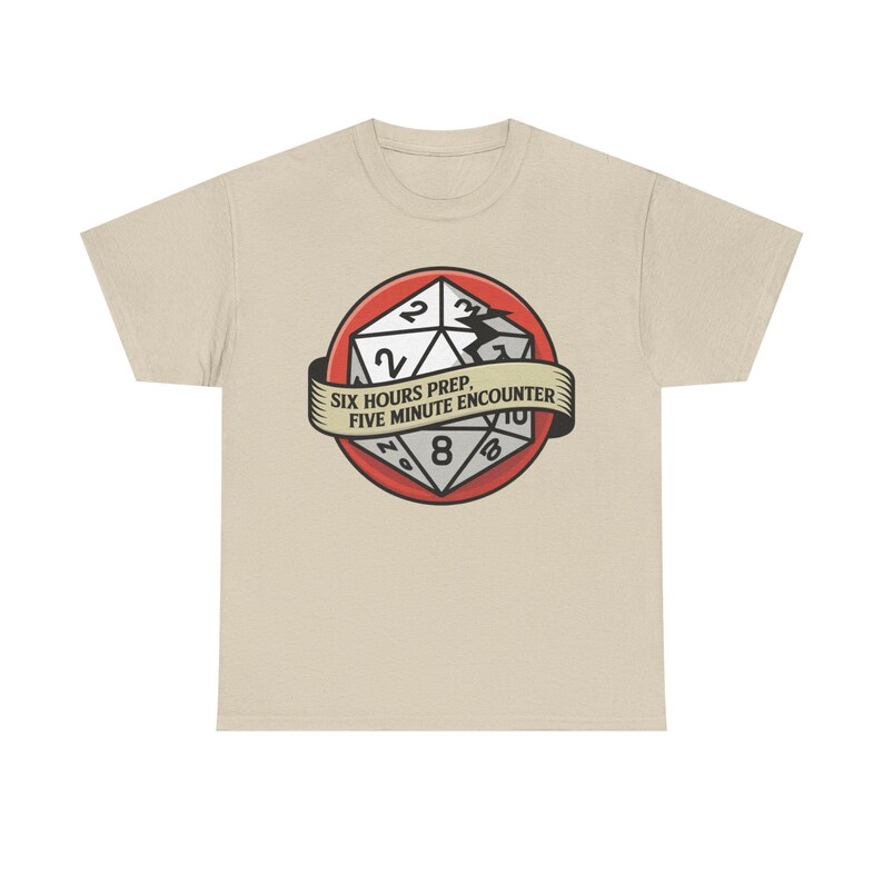 Camiseta de Dungeon Master / Seis horas de preparación, cinco minutos de encuentro / Regalo para la campaña del Caos de D&D imagen 5