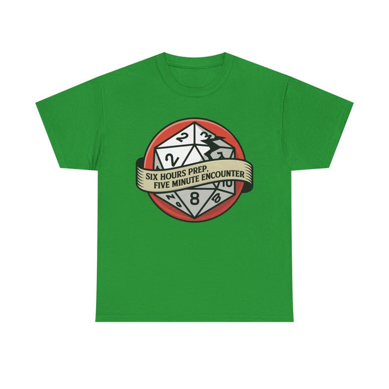 Camiseta de Dungeon Master / Seis horas de preparación, cinco minutos de encuentro / Regalo para la campaña del Caos de D&D imagen 1