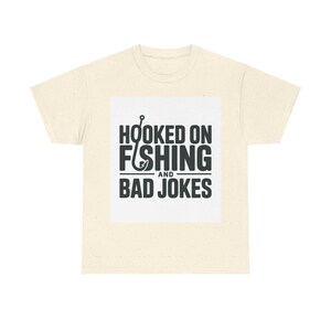 Fishing Dad Shirt | Hooked on Fishing and Bad Jokes Tee image 2