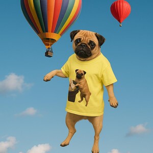 Funny Pug Trash Can Shirt Caught in the Act Tee for Dog Lovers Meme Fans Dumpster Divers and Airborne Pug Enthusiasts