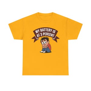Introvert Humor Shirt: My Battery Is At 3 Percent, Social Anxiety Tee image 2