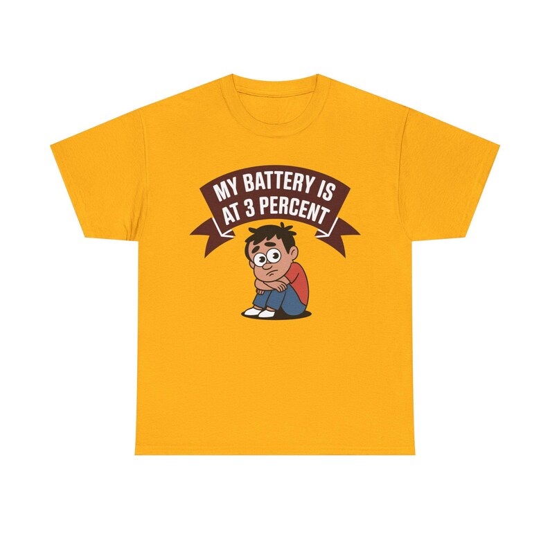 Introvert Humor Shirt: My Battery Is At 3 Percent, Social Anxiety Tee image 2