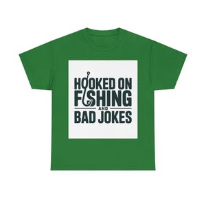 Fishing Dad Shirt | Hooked on Fishing and Bad Jokes Tee image 3