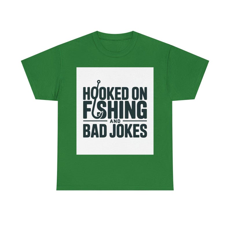 Fishing Dad Shirt | Hooked on Fishing and Bad Jokes Tee image 3