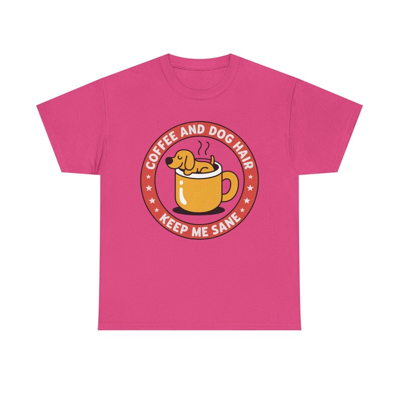 Dog Mom Shirt, Coffee and Dog Hair Keep Me Sane, Pet Parent Tee image 12
