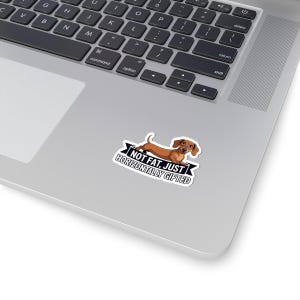 Dachshund "Not Fat Just Horizontally Gifted" Sticker | Wiener Dog Humor image 5