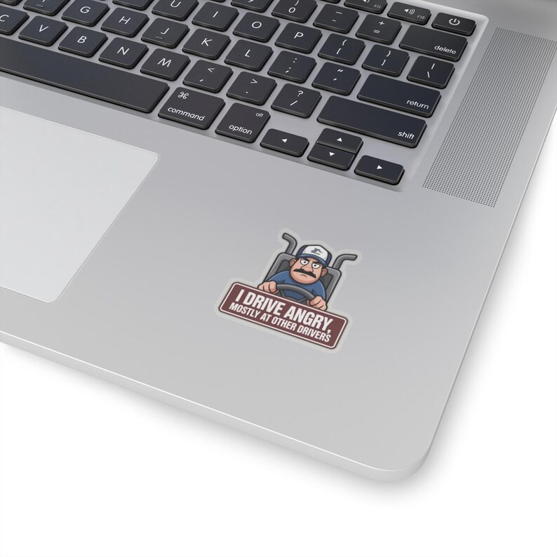I Drive Angry Mostly At Other Drivers Truck Driver Humor Sticker | Kiss-Cut Sticker image 2