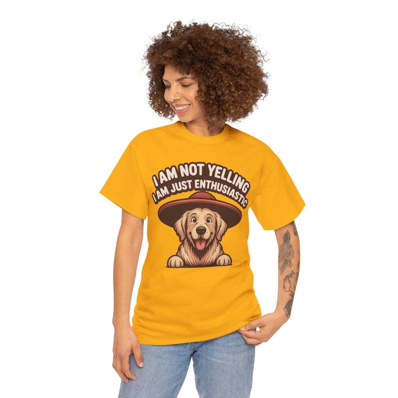 Dog Dad Shirt | Enthusiastic Not Yelling Humor | Funny Pet Owner Gift image 1
