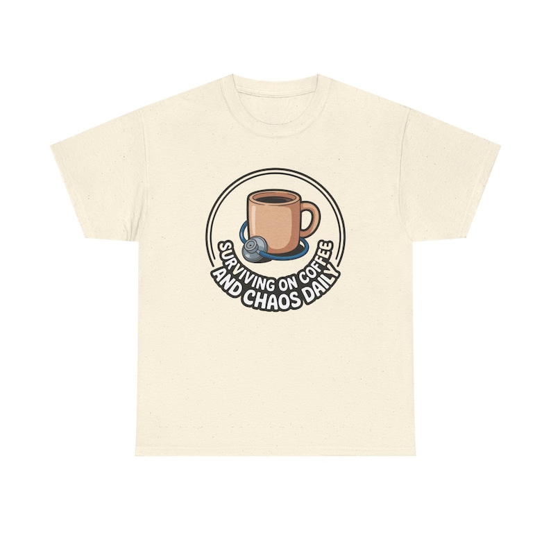 Nurse Mothers Day Shirt | Surviving on Coffee and Chaos Daily | Funny Nurse Mom Gift Tee image 7