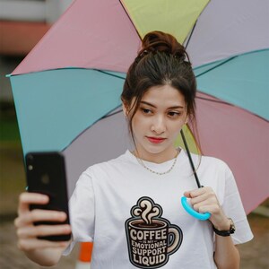 New Mom Shirt | Coffee Emotional Support Liquid | Sleep Deprived Parent Gift Tee image 1
