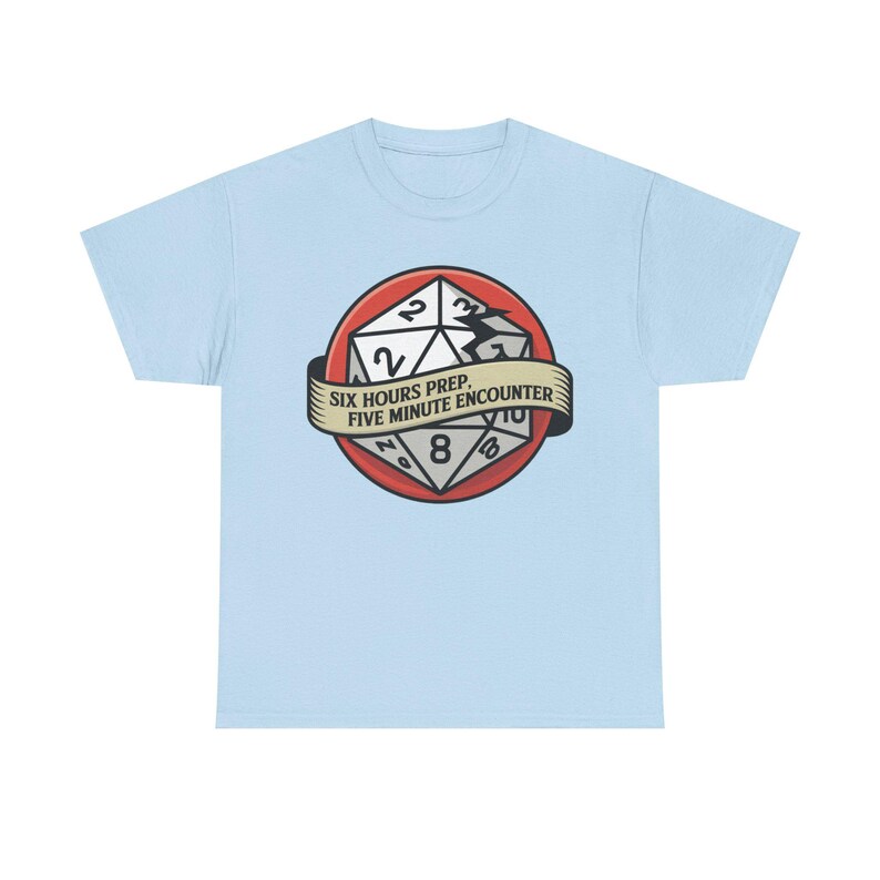 Camiseta de Dungeon Master / Seis horas de preparación, cinco minutos de encuentro / Regalo para la campaña del Caos de D&D imagen 9