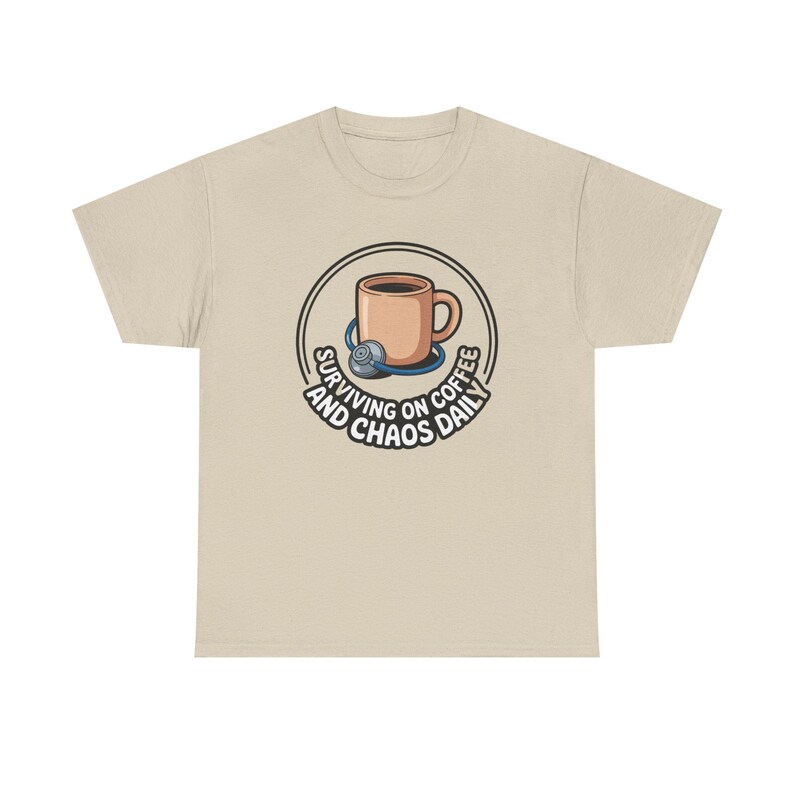Nurse Mothers Day Shirt | Surviving on Coffee and Chaos Daily | Funny Nurse Mom Gift Tee image 4