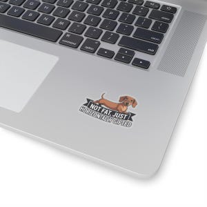Dachshund "Not Fat Just Horizontally Gifted" Sticker | Wiener Dog Humor image 2