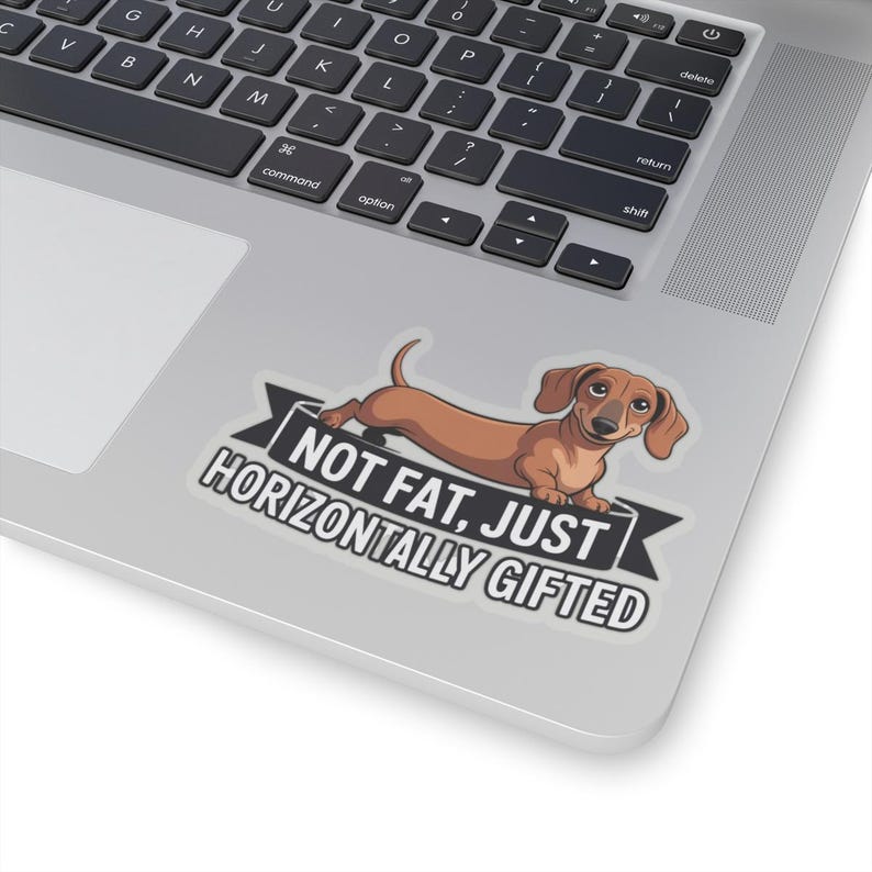 Dachshund "Not Fat Just Horizontally Gifted" Sticker | Wiener Dog Humor image 14