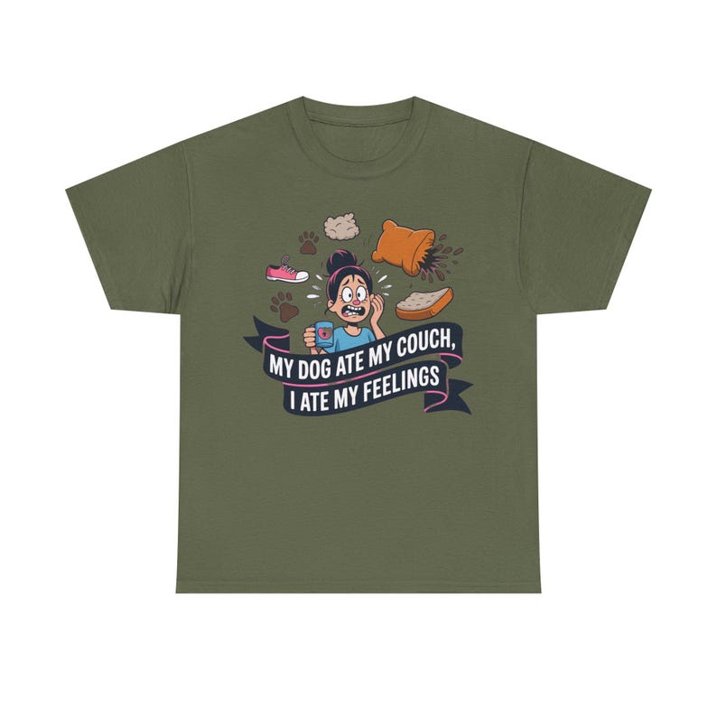 Dog Mom Shirt: Dog Ate My Couch Destructive Pet Humor Gift image 4