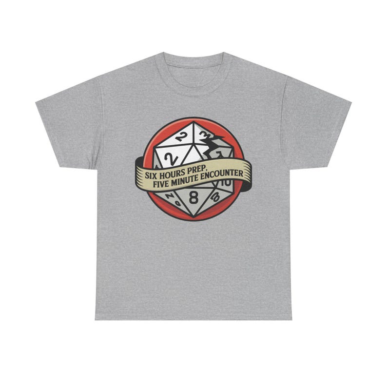 Camiseta de Dungeon Master / Seis horas de preparación, cinco minutos de encuentro / Regalo para la campaña del Caos de D&D imagen 7