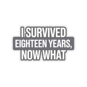 Camiseta "Nido vacío" / Sobreviví dieciocho años, ¿y ahora qué? / Regalo divertido para padres / Pegatina