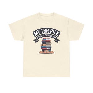 Book Lover Shirt | My Pile Needs Its Own Pile, Bibliophile Tee image 4