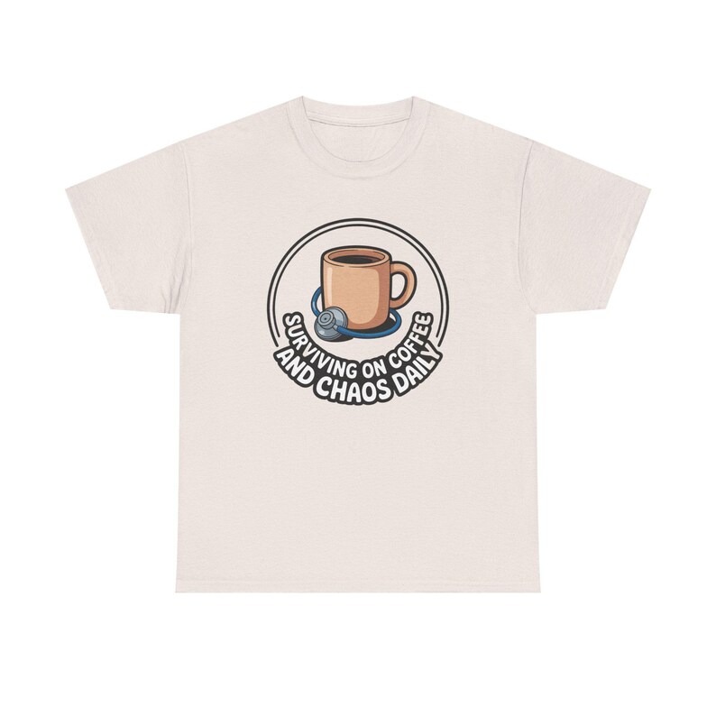 Nurse Mothers Day Shirt | Surviving on Coffee and Chaos Daily | Funny Nurse Mom Gift Tee image 5