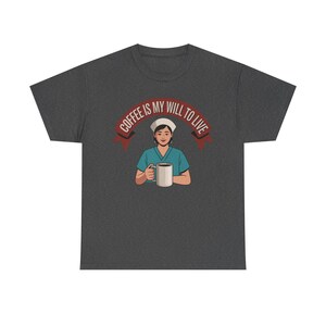 Nurse Burnout Coffee Shirt | Healthcare Worker Survival Tee image 5