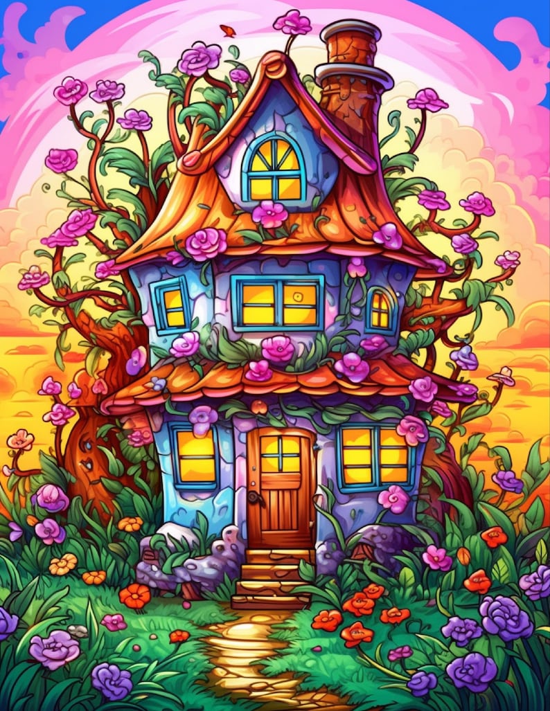 160 Magical Fairy Houses Coloring Pages - Cottagecore PDF (digital ...