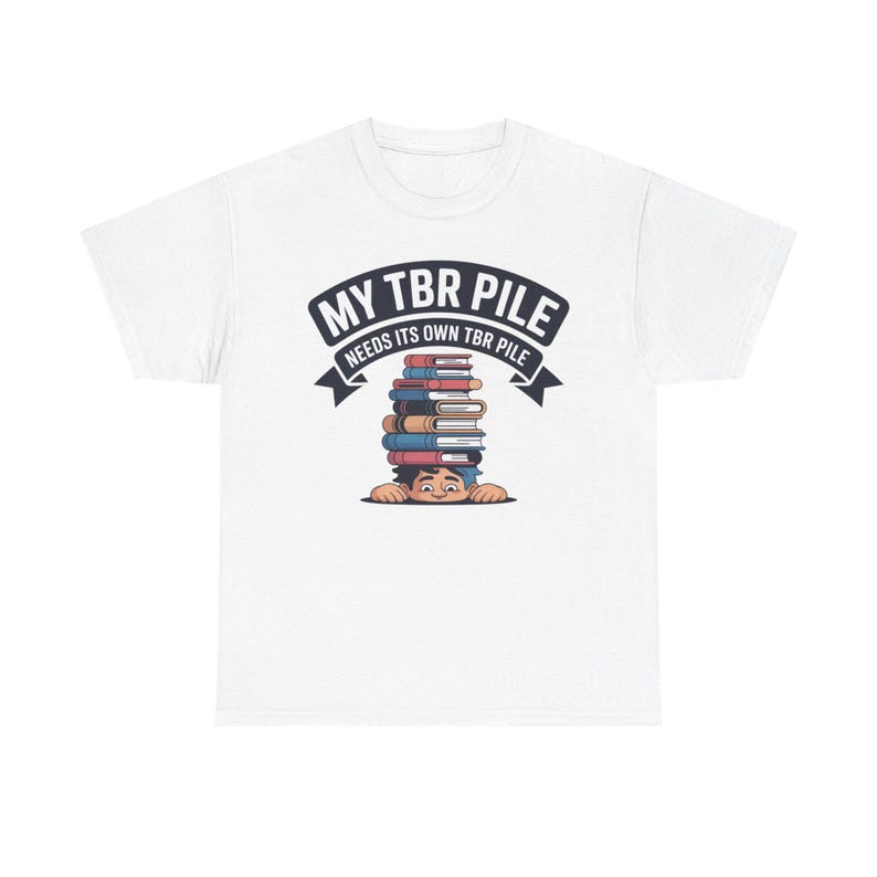 Book Lover Shirt | My Pile Needs Its Own Pile, Bibliophile Tee image 2