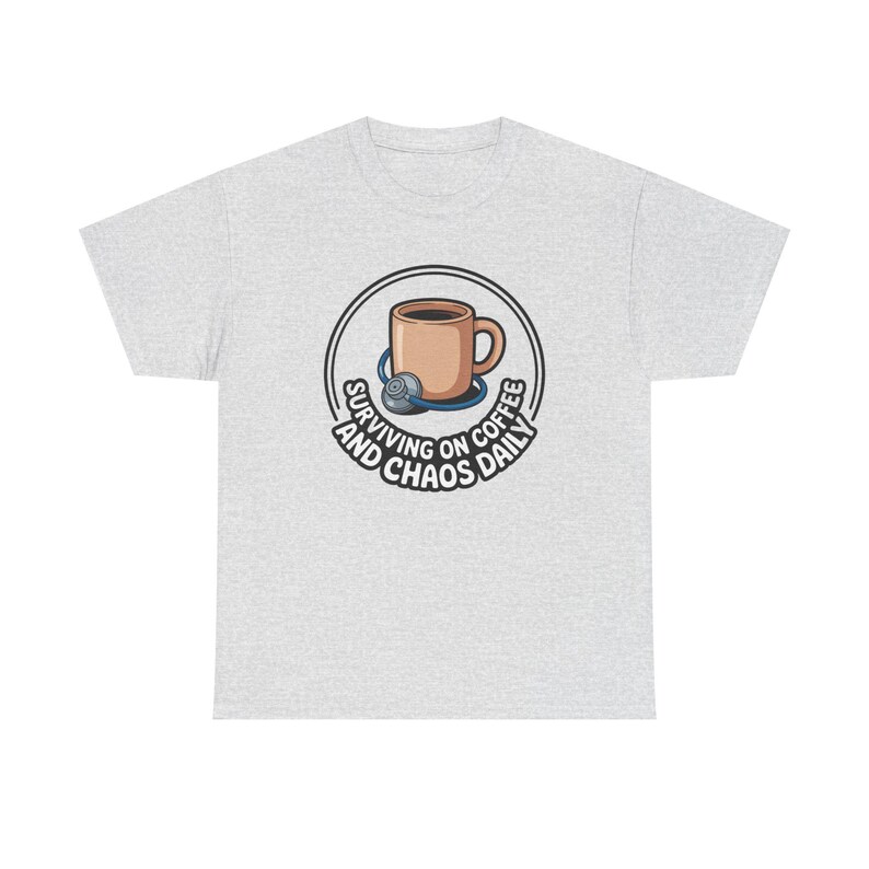 Nurse Mothers Day Shirt | Surviving on Coffee and Chaos Daily | Funny Nurse Mom Gift Tee image 2