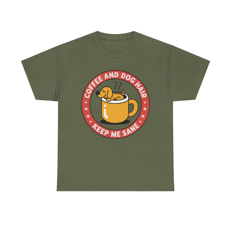 Dog Mom Shirt, Coffee and Dog Hair Keep Me Sane, Pet Parent Tee image 8