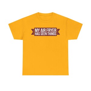 Shirt Airfryer Obsession Mijn heteluchtfriteuse heeft dingen gezien Grappige keukenhumor Papa grap cadeau voor kookliefhebbers afbeelding 2