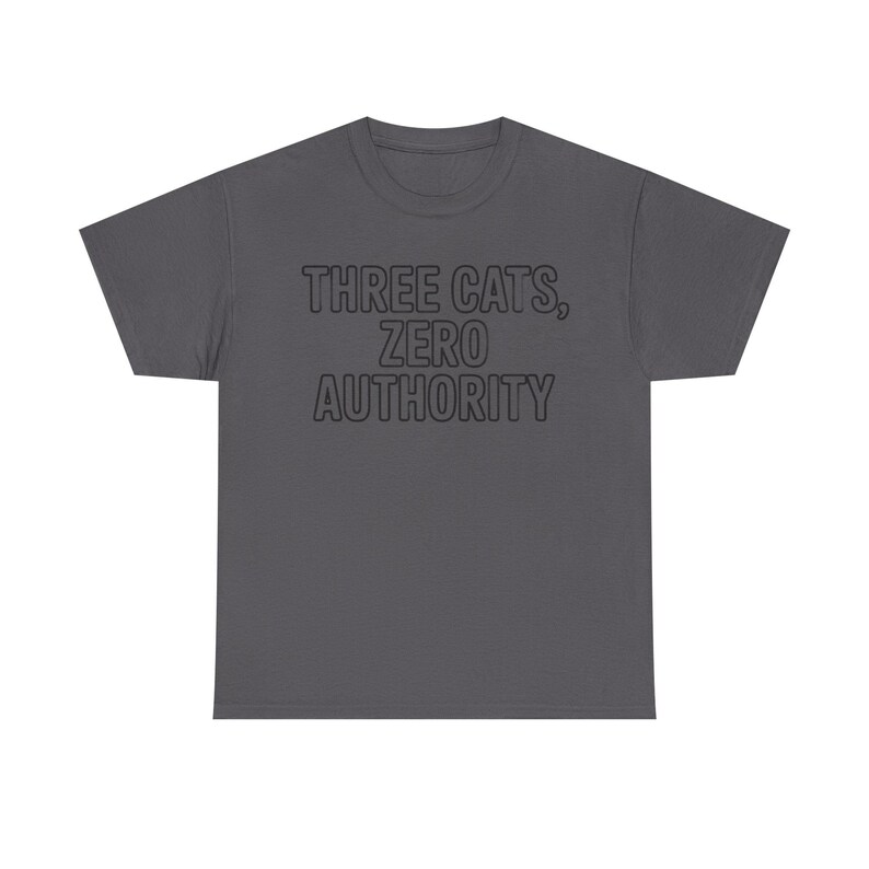 Three Cats Zero Authority Shirt | Funny Cat Lover Gift Tee image 3
