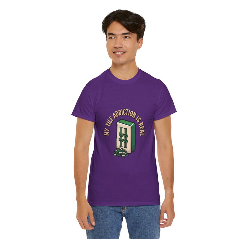 Mahjong Shirt, My Tile Addiction Is Real, Gaming Tee image 1