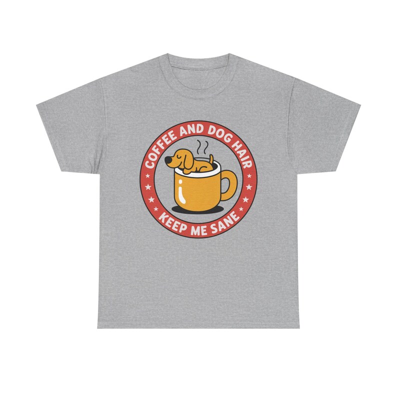 Dog Mom Shirt, Coffee and Dog Hair Keep Me Sane, Pet Parent Tee image 6