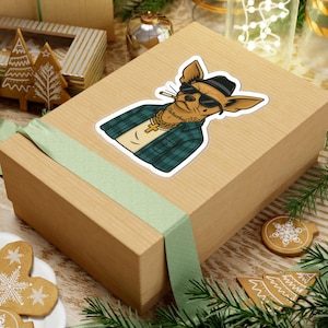 Chihuahua Gangsta Aufkleber, lustige Laptop Aufkleber, süßer Haustier Planner Aufkleber, kleine Hunderasse Vinyl, Tierliebhaber Geschenk, Kawaii Auto Dekoration