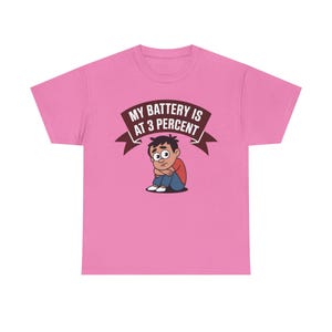Introvert Humor Shirt: My Battery Is At 3 Percent, Social Anxiety Tee image 4