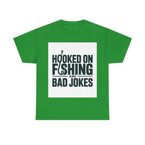 Fishing Dad Shirt | Hooked on Fishing and Bad Jokes Tee image 5