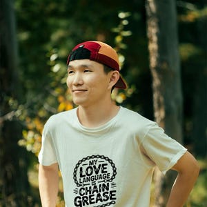 Funny Cycling Shirt | Chain Grease Love Language Bike Humor | Quirky Cyclist Gift image 1