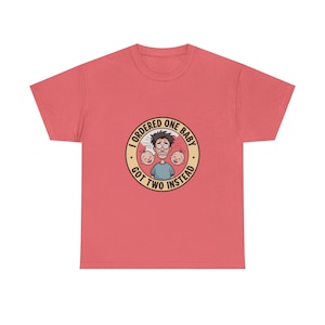 双子の親御さん向けTシャツ｜赤ちゃん1人を注文したら2人届きました｜おもしろいダブルトラブルサバイバルモードギフト