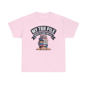 Book Lover Shirt | My Pile Needs Its Own Pile, Bibliophile Tee image 6
