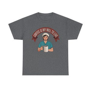 Nurse Burnout Coffee Shirt | Healthcare Worker Survival Tee image 4