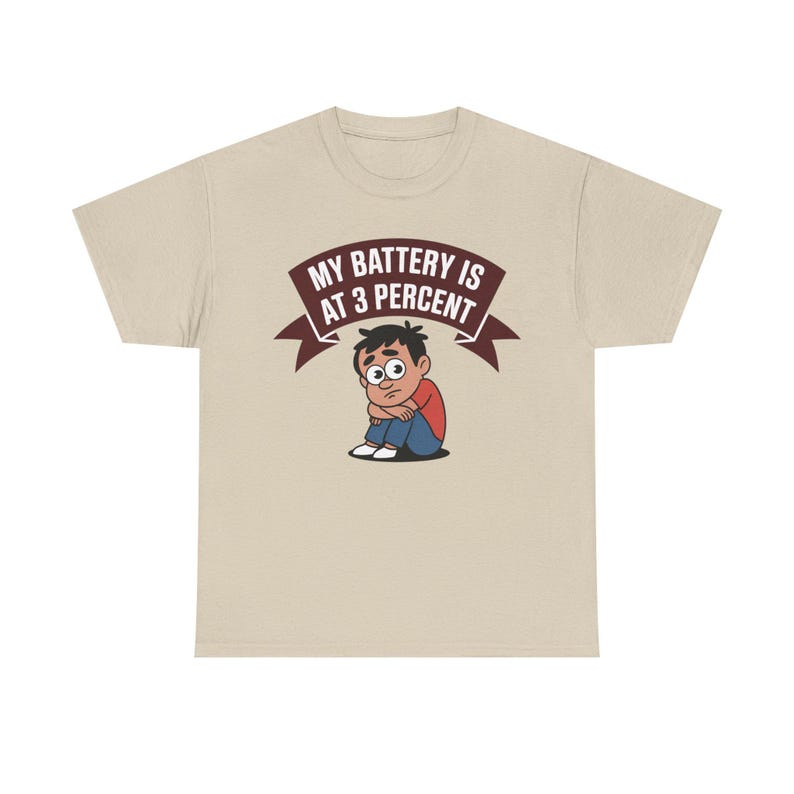 Introvert Humor Shirt: My Battery Is At 3 Percent, Social Anxiety Tee image 5